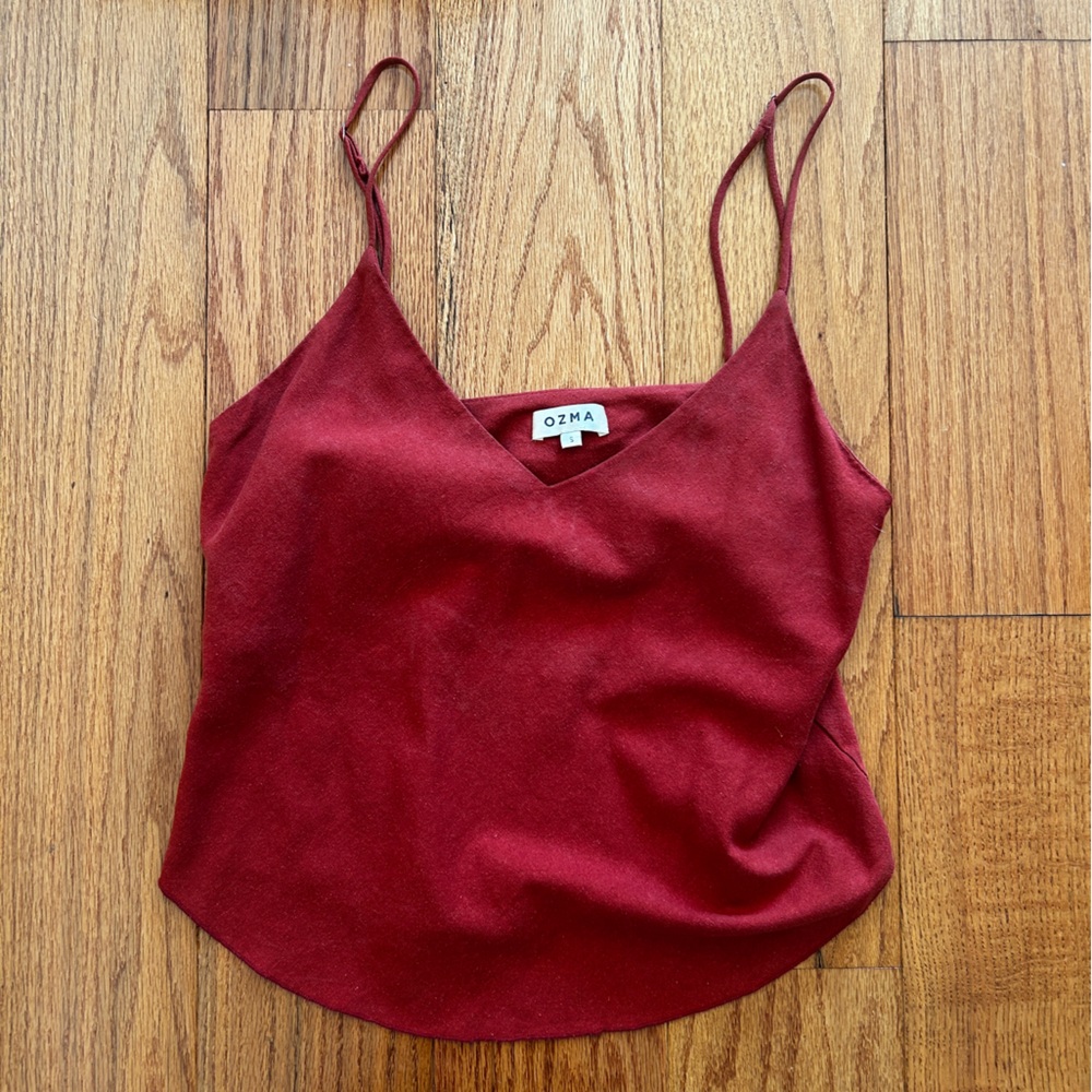 Ozma Silk Tank Red